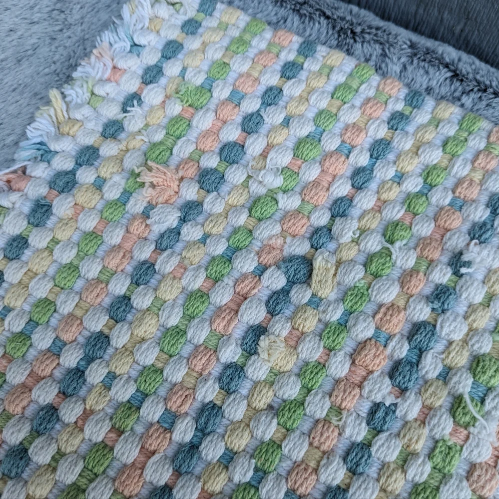 Vintage Woven Checked Placemats Set‎ of 2 Pastel Multicolor